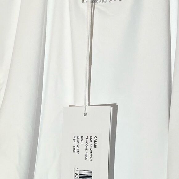 NWT Johnny Was Calme Tank One Piece Swimsuit Bright White Small - Picture 10 of 11